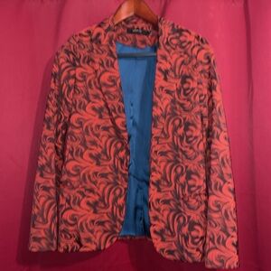 Ark & Co Red Black Swirl Blazer / Dress Jacket - S